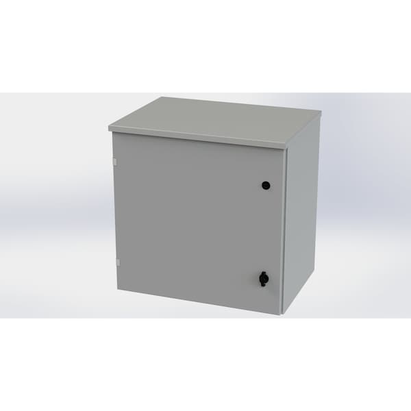 1/4 Turn Knob Latch Electrical Enclosures, 24 in H, 16 in D, 24 in W, NEMA 3R, Galvanized Steel